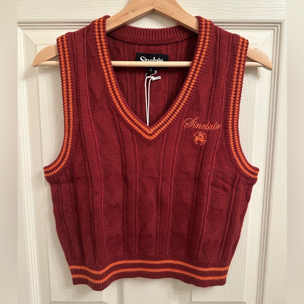 Sinclair Burgundy Sweater Vest Small